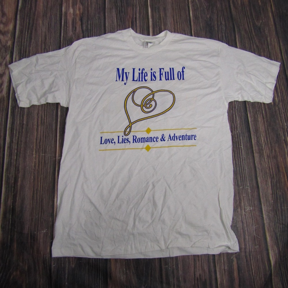 Vintage As The World Turns Shirt Mens XL White Love Lies Romance Soap 90s
